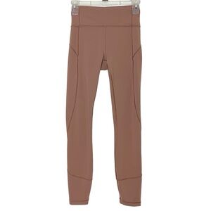 Lululemon In Movement 7/8 Tights Leggings Womens Size 4 Small Pants Rose Tan